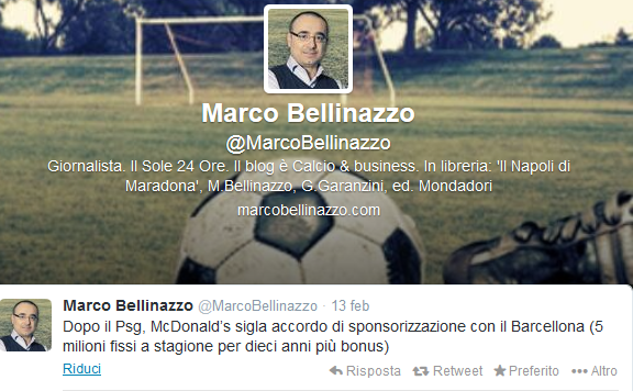 Tweet Bellinazzo