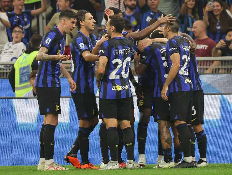 Inter-Milan esultanza al Meazza