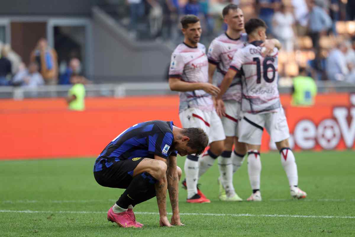 Inter-Bologna 2-2, l'Inter perde la vetta