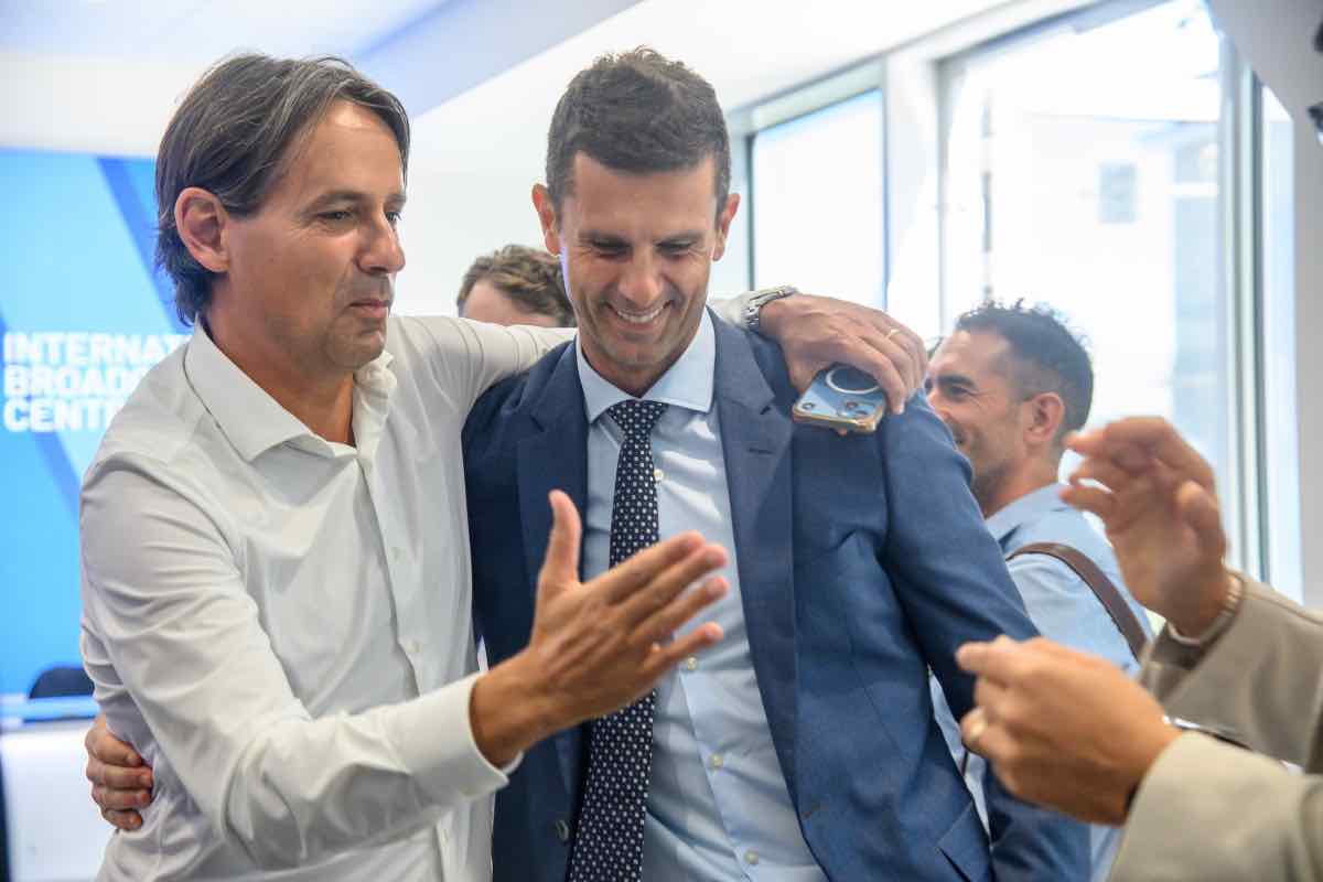 Thiago Motta abbraccia Inzaghi