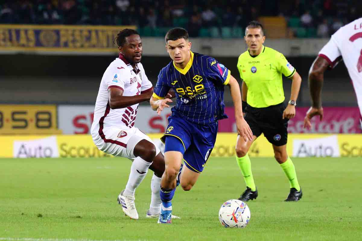 Belahyane in campo con il Verona