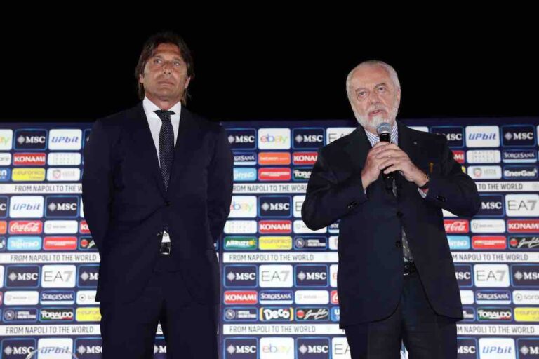 Conte e De Laurentiis in conferenza