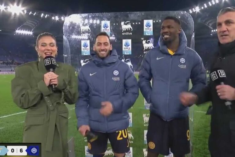 Calhanoglu e Thuram durante l'intervista