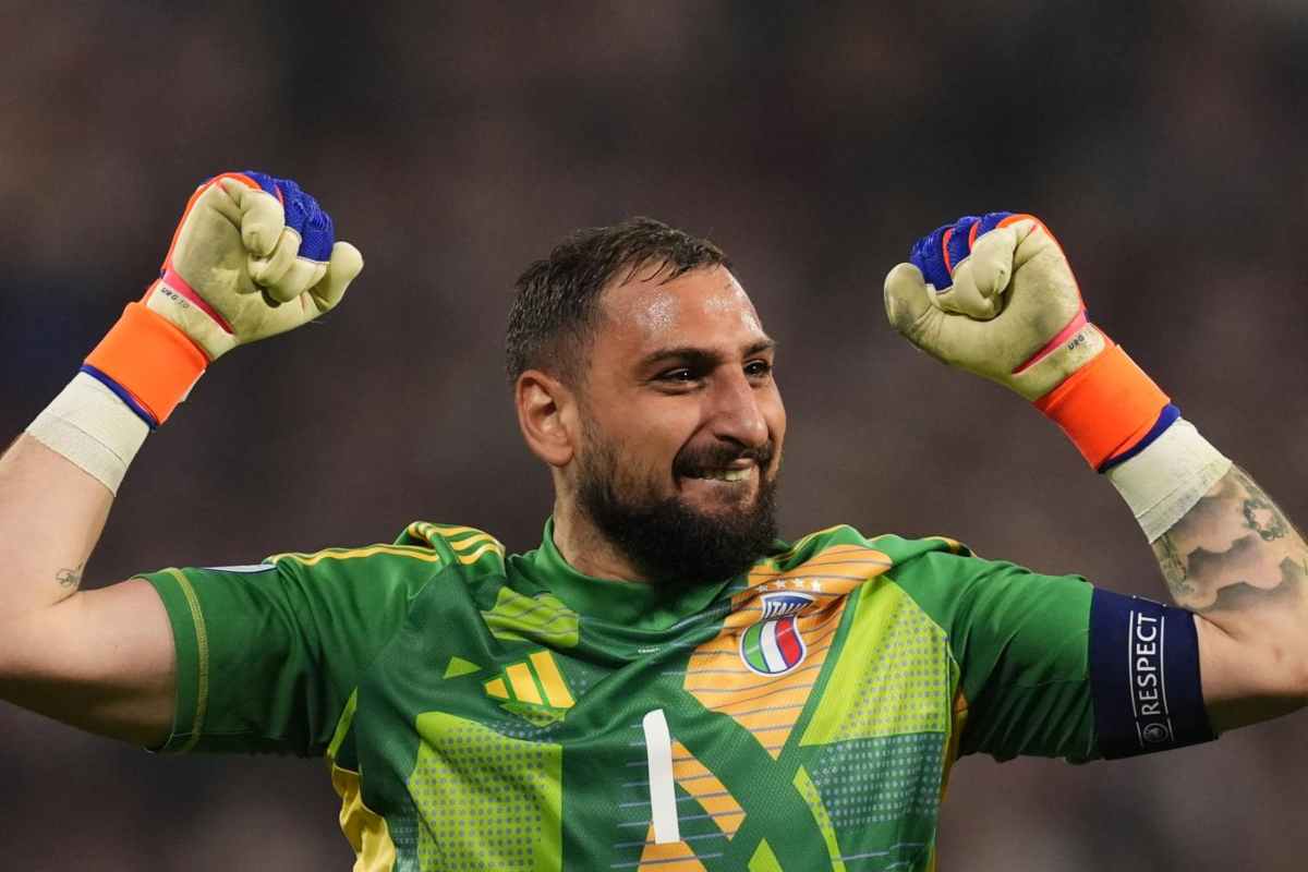 Donnarumma esulta con l'Italia