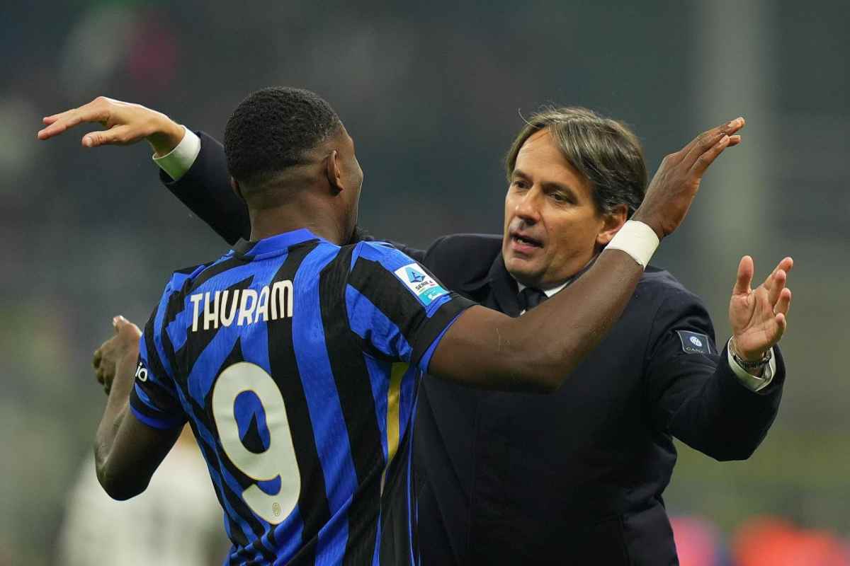 Abbraccio tra Inzaghi e Thuram