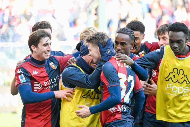 Frendrup esulta con il Genoa