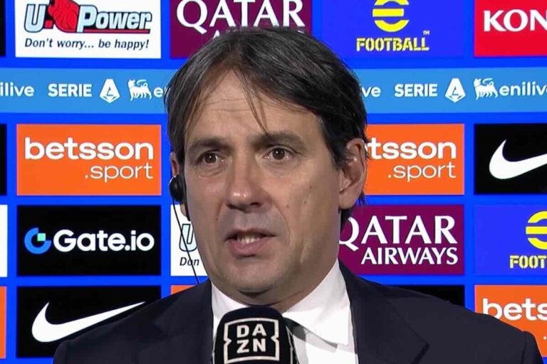 Simone Inzaghi allenatore dell'Inter durante l'intervista a DAZN