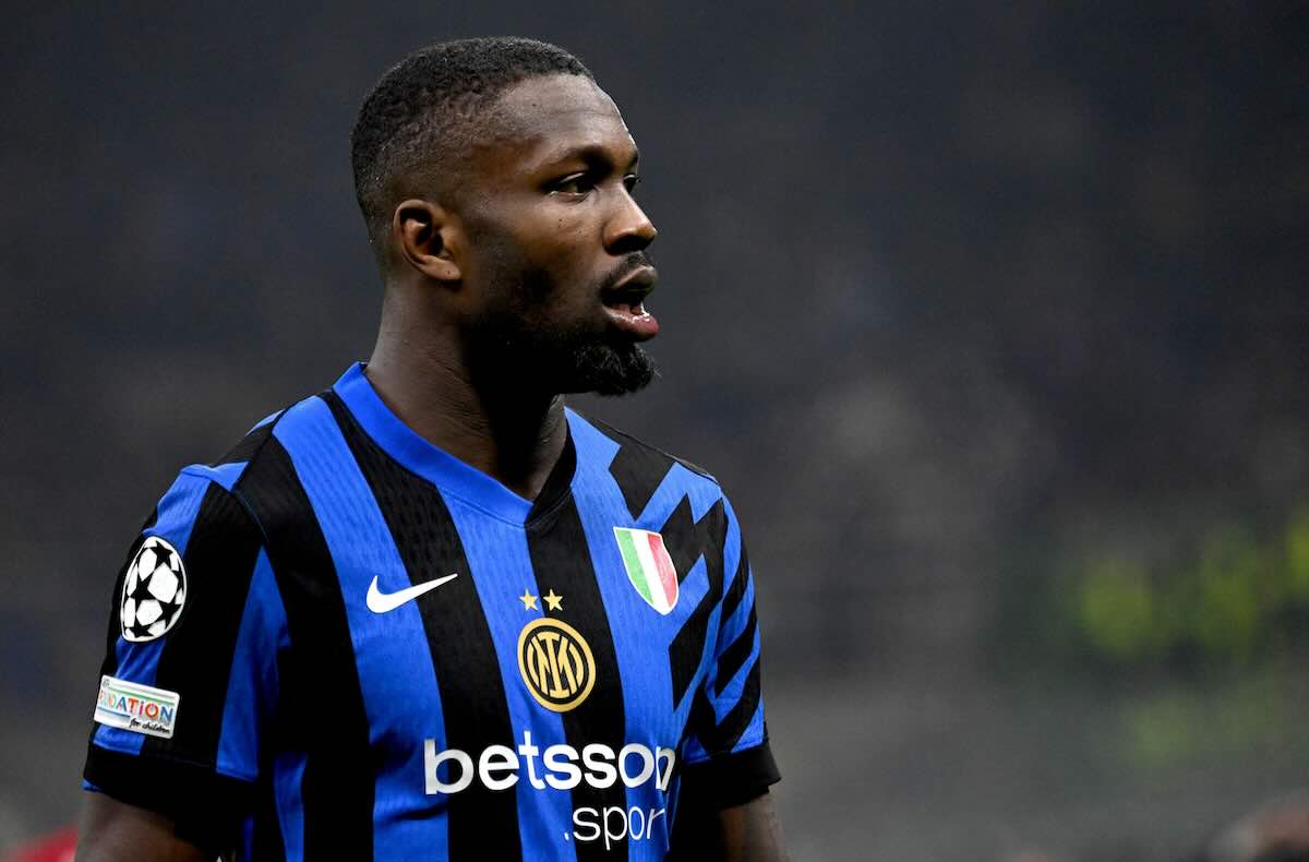 Marcus Thuram in campo con la maglia dell'Inter